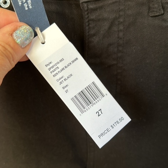 Vineyard Vines jeans Black High-Rise Kick Flare size 27‎ tux velvet striped - Picture 3 of 9